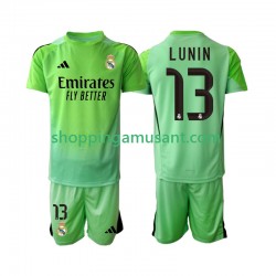 Maillot de Foot Real Madrid Andriy Lunin 13 Gardien Enfant Extérieur 2025-2026 Manche Courte