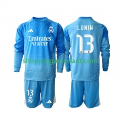 Maillot de Foot Real Madrid Andriy Lunin 13 Gardien Enfant Domicile 2025-2026 Manche Longue