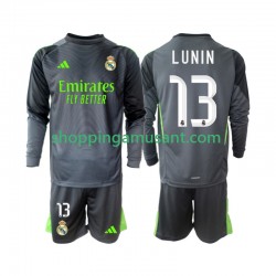 Maillot de Foot Real Madrid Andriy Lunin 13 Gardien Enfant Neutre 2025-2026 Manche Longue