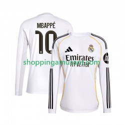 Maillot de Foot Real Madrid Mbappé Kylian 10 Homme Domicile 2025-2026 Manche Longue