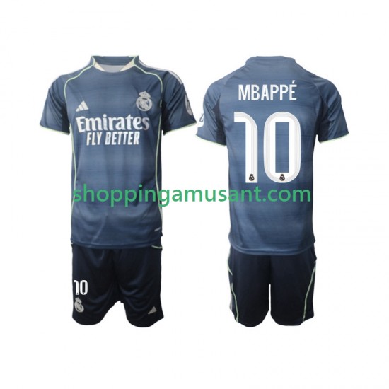 Maillot de Foot Real Madrid Mbappé Kylian 10 Enfant Extérieur 2025-2026 Manche Courte