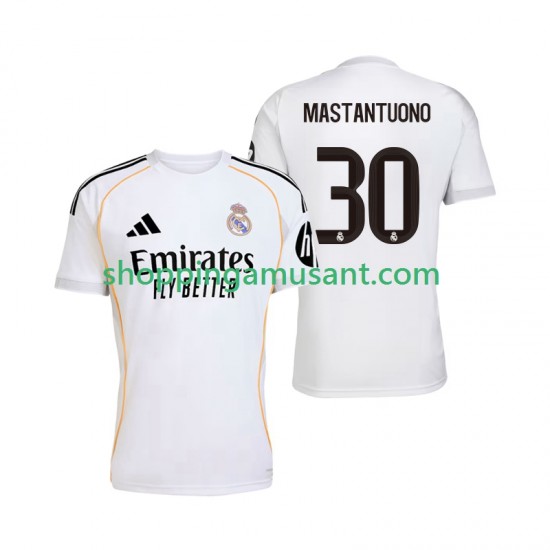 Maillot de Foot Real Madrid Mastantuono 30 Homme Domicile 2025-2026 Manche Courte