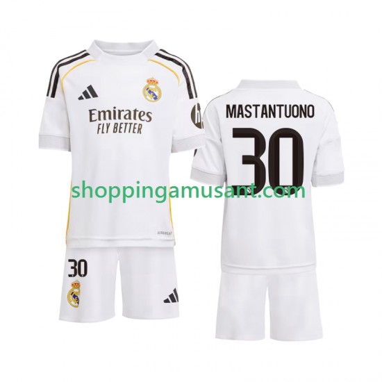 Maillot de Foot Real Madrid Mastantuono 30 Enfant Domicile 2025-2026 Manche Courte