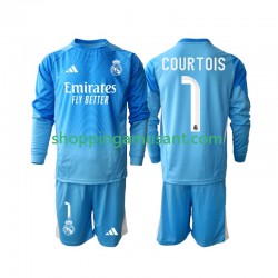 Maillot de Foot Real Madrid Thibaut Courtois 1 Enfant Domicile 2025-2026 Manche Longue