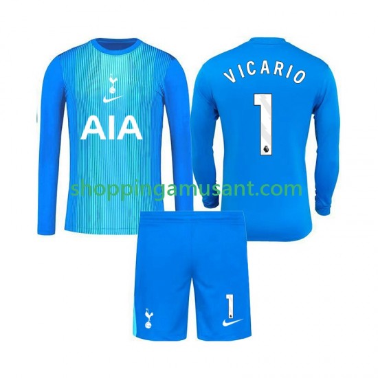 Maillot de Foot Tottenham Hotspur Guglielmo Vicario 1 Gardien Enfant Extérieur 2025-2026 Manche Longue
