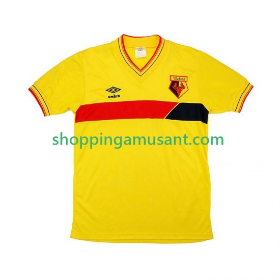 Maillot de Foot Watford 1985 Rétro Homme Domicile Manche Courte