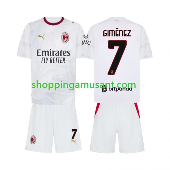 Maillot de Foot AC Milan Gimenez 7 Enfant Extérieur 2026-2027 Manche Courte