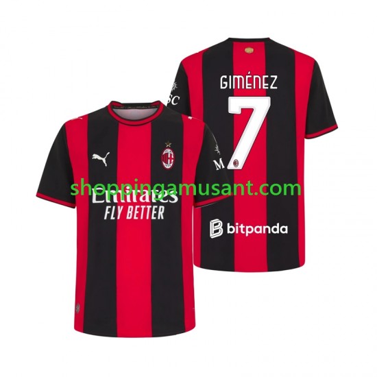 Maillot de Foot AC Milan Gimenez 7 Homme Domicile 2026-2027 Manche Courte