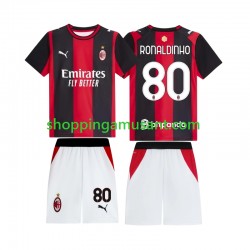 Maillot de Foot AC Milan Ronaldinho 80 Enfant Domicile 2026-2027 Manche Courte