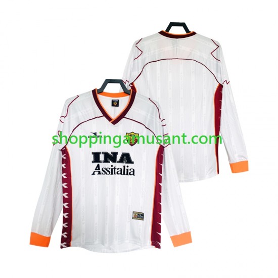 Maillot de Foot AS Rome 2000 Rétro Homme Extérieur 1999 Manche Longue