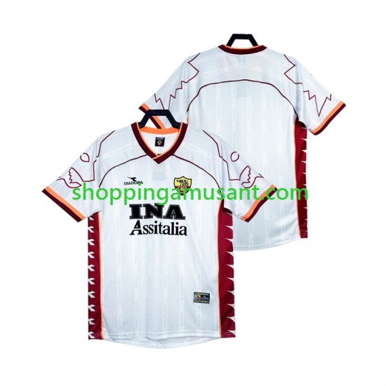 Maillot de Foot AS Rome 2000 Rétro Homme Extérieur 1999 Manche Courte