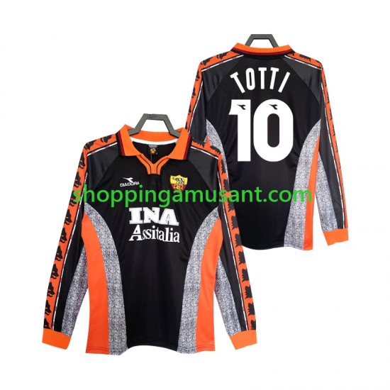 Maillot de Foot AS Rome Totti 10 Rétro Homme Neutre 1999 1998 Manche Longue