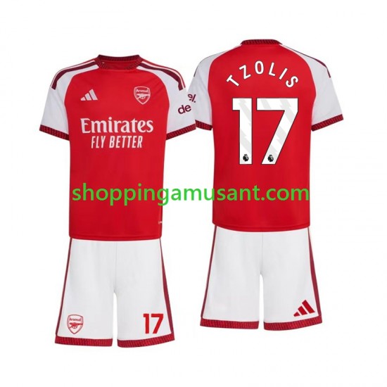 Maillot de Foot Arsenal Christos Tzolis 17 Enfant Domicile 2026-2027 Manche Courte