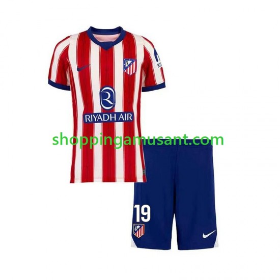 Maillot de Foot Atlético Madrid Julian Alvarez 19 Enfant Domicile 2026-2027 Manche Courte