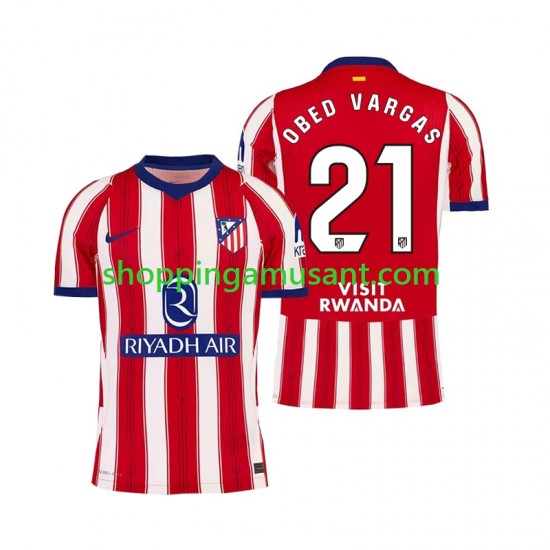 Maillot de Foot Atlético Madrid Obed Vargas 21 Homme Domicile 2026-2027 Manche Courte