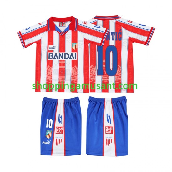 Maillot de Foot Atlético Madrid PANTIC 10 1996 1997 Rétro Enfant Domicile Manche Courte