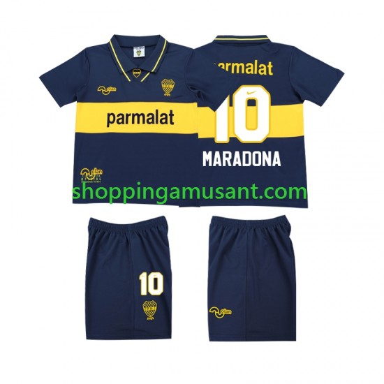 Maillot de Foot CA Boca Juniors MARADONA 10 1993 1995 Rétro Enfant Domicile Manche Courte