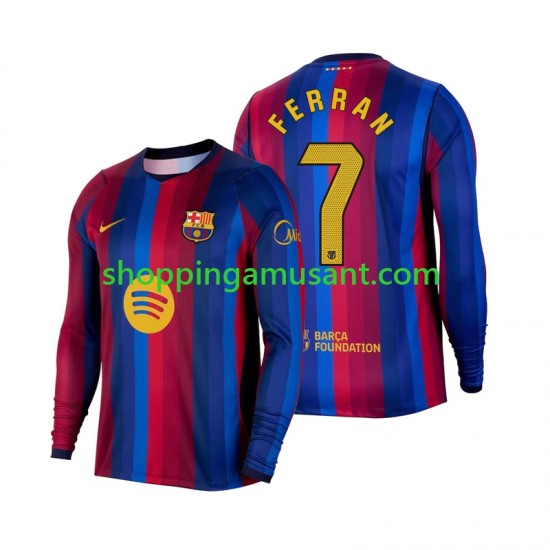Maillot de Foot FC Barcelone Ferran Torres 7 Homme Domicile 2026-2027 Manche Longue