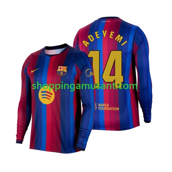 Maillot de Foot FC Barcelone Karim Adeyemi 14 Homme Domicile 2026-2027 Manche Longue