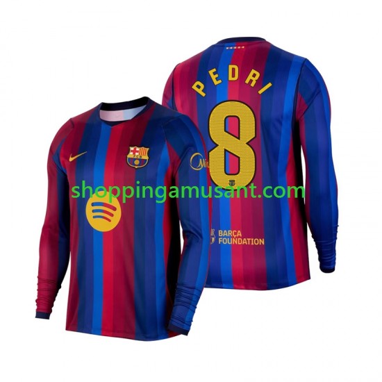 Maillot de Foot FC Barcelone Pedri 8 Homme Domicile 2026-2027 Manche Longue