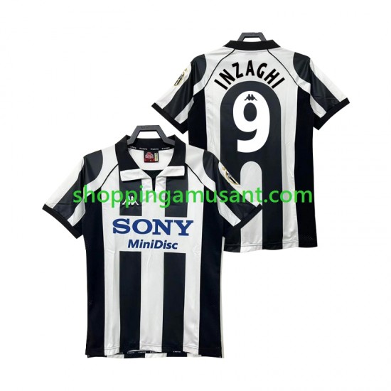 Maillot de Foot Juventus INZAGHI 9 1997 Rétro Homme Domicile 1998 Manche Courte