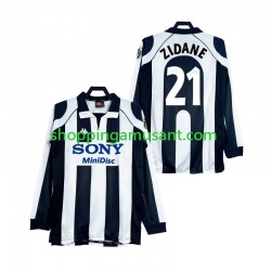 Maillot de Foot Juventus ZIDANE 21 1997 Rétro Homme Domicile 1998 Manche Longue