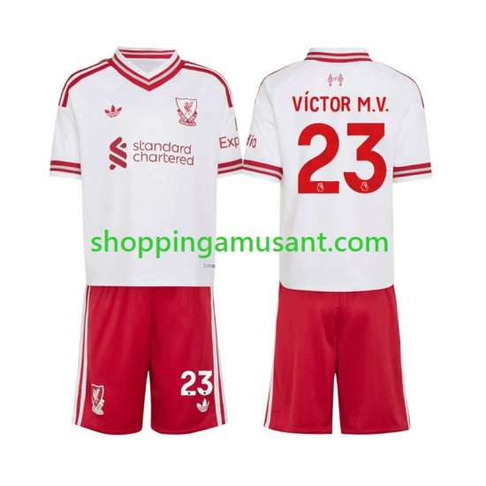 Maillot de Foot Liverpool V铆ctor Munoz 23 Enfant Extérieur 2026-2027 Manche Courte