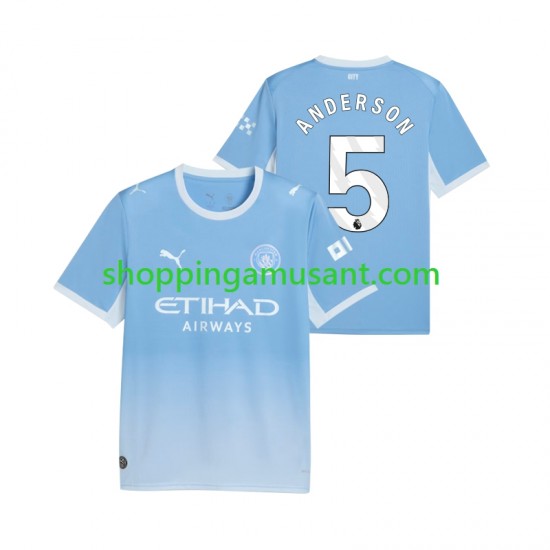 Maillot de Foot Manchester City Elliot Anderson 5 Homme Domicile 2026-2027 Manche Courte