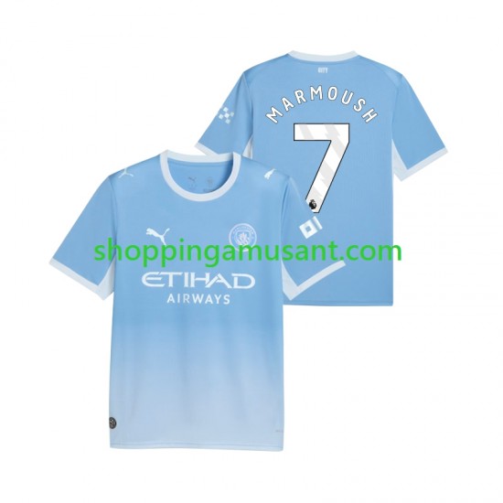 Maillot de Foot Manchester City Omar Marmoush 7 Homme Domicile 2026-2027 Manche Courte