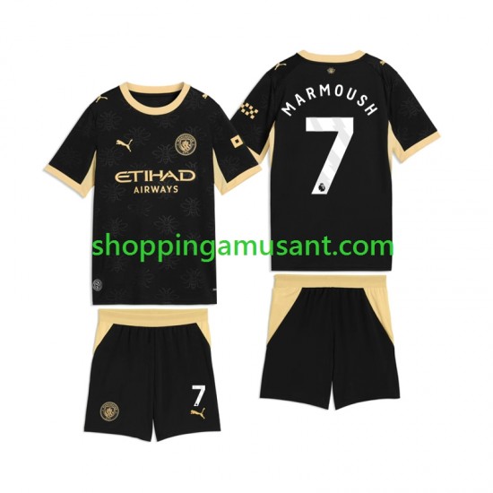Maillot de Foot Manchester City Omar Marmoush 7 Enfant Extérieur 2026-2027 Manche Courte