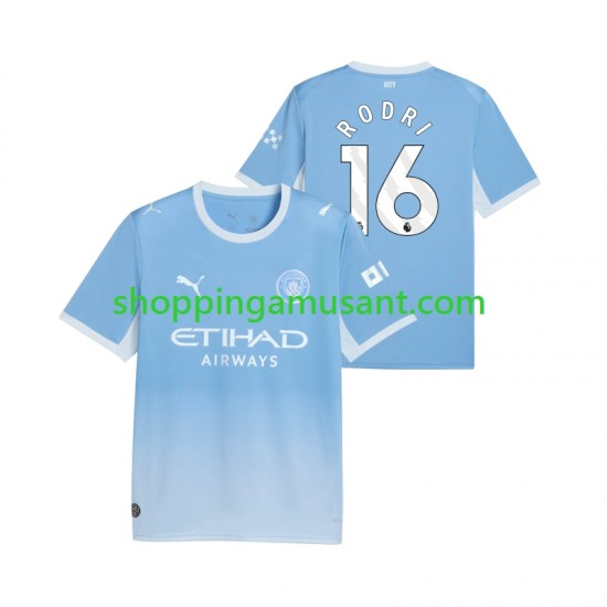 Maillot de Foot Manchester City Rodri 16 Homme Domicile 2026-2027 Manche Courte