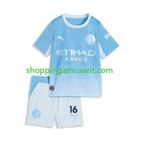 Maillot de Foot Manchester City Rodri 16 Enfant Domicile 2026-2027 Manche Courte