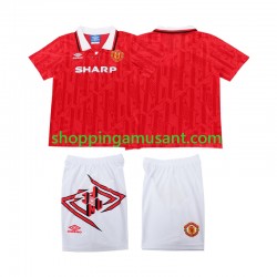 Maillot de Foot Manchester United 1993 Rétro Enfant Domicile 1994 Manche Courte