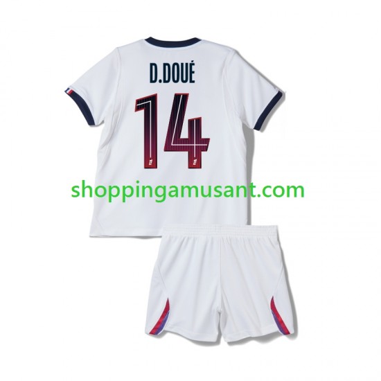 Maillot de Foot Paris Saint-Germain Desire Doue 14 Enfant Extérieur 2026-2027 Manche Courte