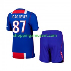 Maillot de Foot Paris Saint-Germain Joao Neves 87 Enfant Domicile 2026-2027 Manche Courte