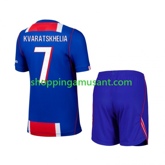 Maillot de Foot Paris Saint-Germain Khvicha Kvaratskhelia 7 Enfant Domicile 2026-2027 Manche Courte