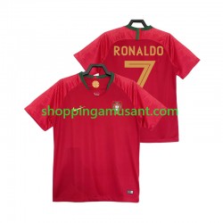 Maillot de Foot Portugal Cristiano Ronaldo 7 2018 Rétro Homme Domicile Manche Courte