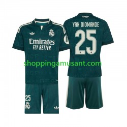 Maillot de Foot Real Madrid Yan Diomande 25 Enfant Extérieur 2026-2027 Manche Courte