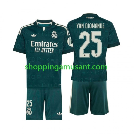Maillot de Foot Real Madrid Yan Diomande 25 Enfant Extérieur 2026-2027 Manche Courte