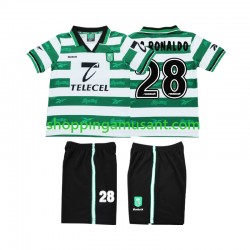Maillot de Foot Sporting CP Cristiano Ronaldo 28 2000 Rétro Enfant Domicile 1999 Manche Courte