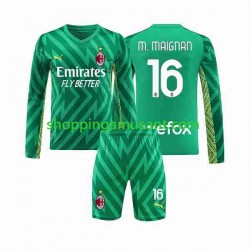 Maillot de Foot AC Milan Mike Maignan 16 Gardien Enfant Domicile 2023-2024 Manche Longue