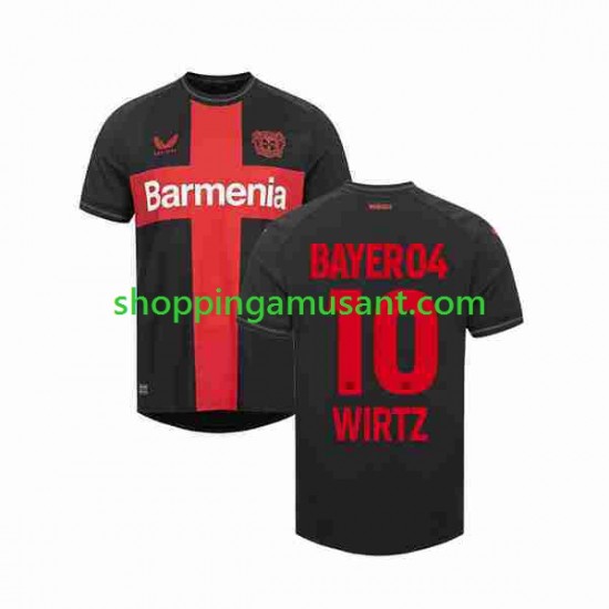 Maillot de Foot Bayer 04 Leverkusen Florian Wirtz 10 Homme Domicile 2023-2024 Manche Courte