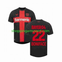 Maillot de Foot Bayer 04 Leverkusen Victor Boniface 22 Homme Domicile 2023-2024 Manche Courte