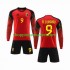 Maillot de Foot Belgique R.LUKAKU 9 Enfant Domicile Coupe du Monde 2022 Manche Longue