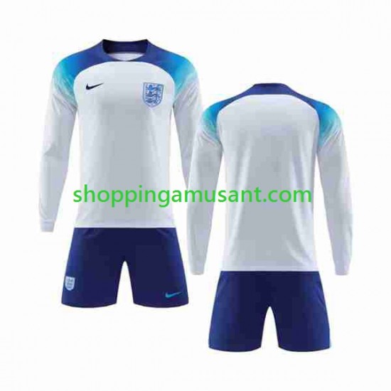 Maillot de Foot Angleterre Enfant Domicile Coupe du Monde 2022 Manche Longue