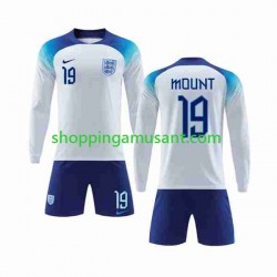 Maillot de Foot Angleterre Mount 19 Enfant Domicile Coupe du Monde 2022 Manche Longue
