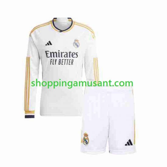 Maillot de Foot Real Madrid Enfant Domicile 2023-2024 Manche Longue