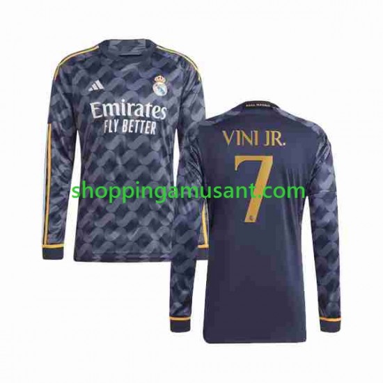 Maillot de Foot Real Madrid Vini Jr 7 Homme Extérieur 2023-2024 Manche Longue