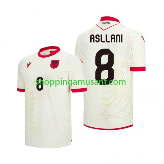 Maillot de Foot Albanie Kristjan Asllani 8 Homme Extérieur Coupe du Monde 2026 Manche Courte