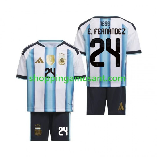 Maillot de Foot Argentine Enzo Fernandez 24 Enfant Domicile Coupe du Monde 2026 Manche Courte